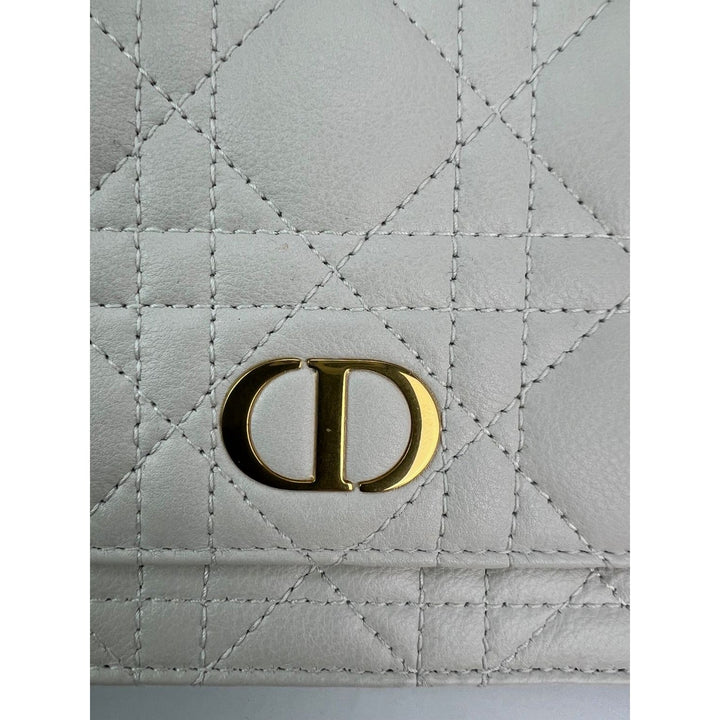 Christian Dior Caro Cannage white leather belt bag clutch – STORE 7994