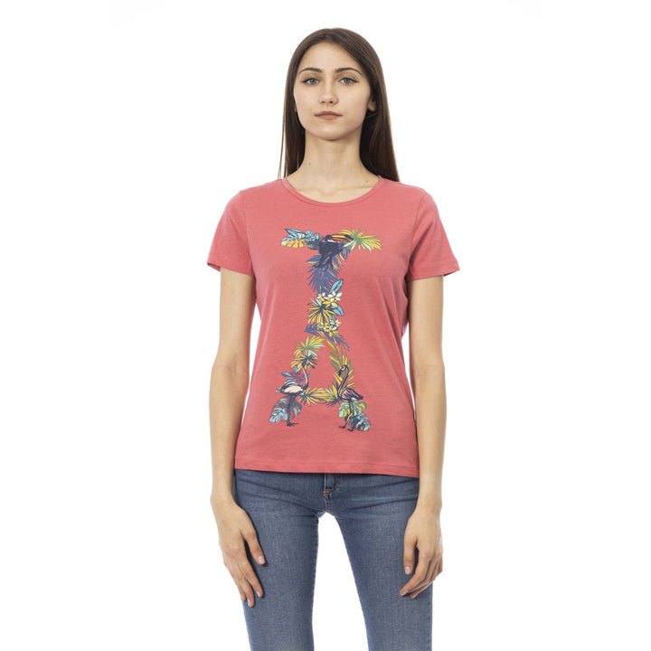 Trussardi Action women's pink graphic print T-shirts