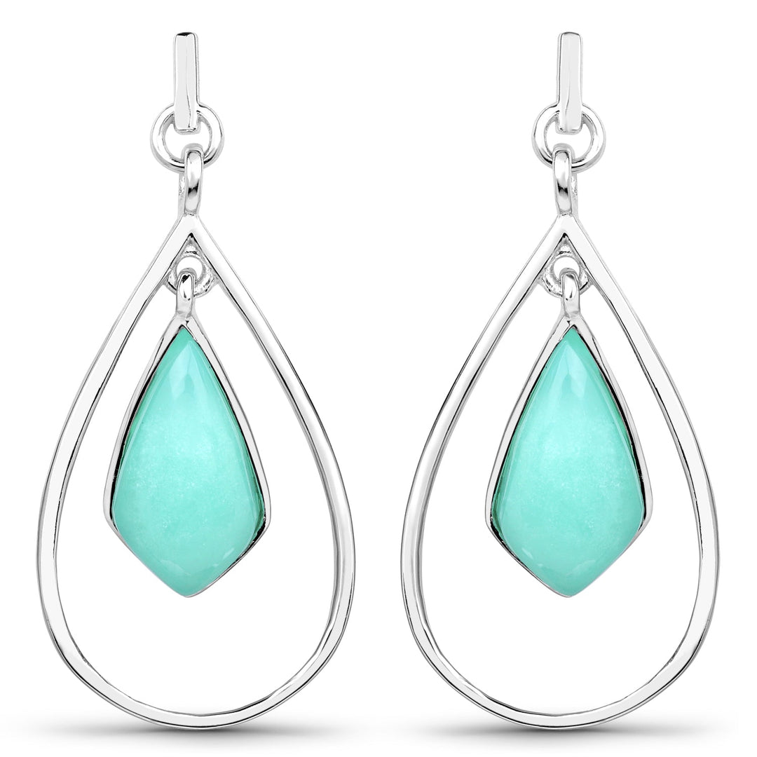 8.80 Carat Genuine Crysopharse .925 Sterling Silver Earrings
