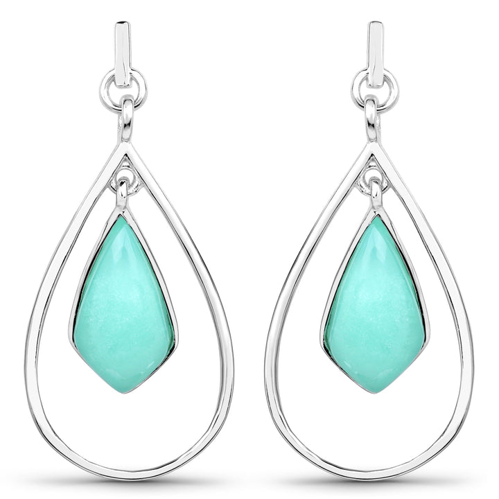8.80 Carat Genuine Crysopharse .925 Sterling Silver Earrings