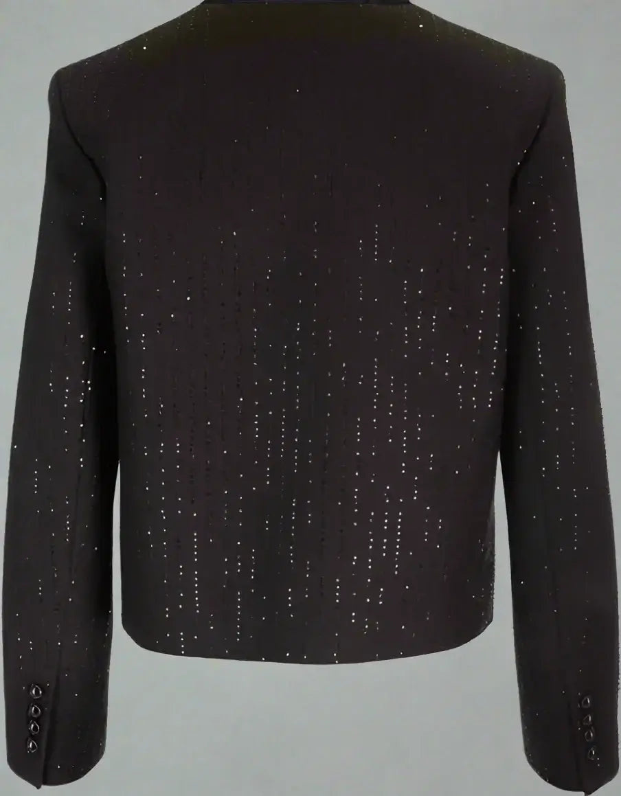 CELINE black button up Chelsea Sequin Detailed Jacket