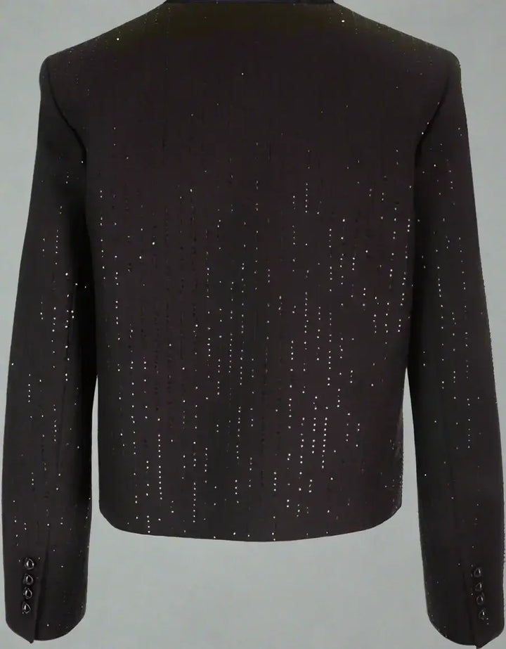 CELINE black button up Chelsea Sequin Detailed Jacket