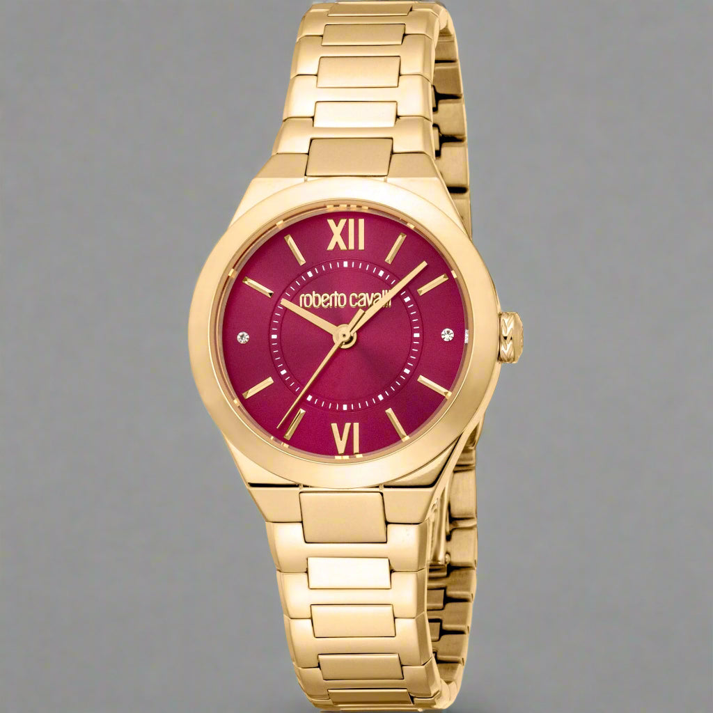 Roberto Cavalli women's red dial gold tone Watches