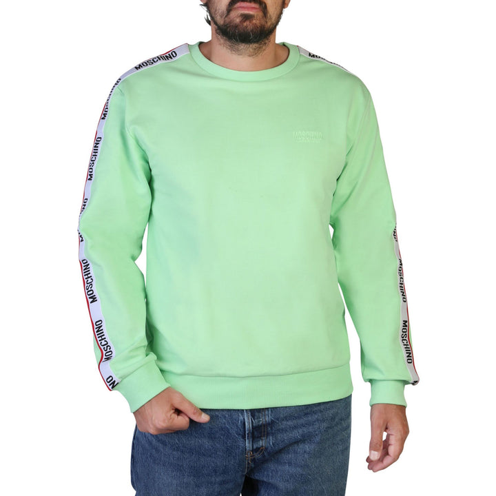 Moschino men's green side logo runner Sweatshirts
