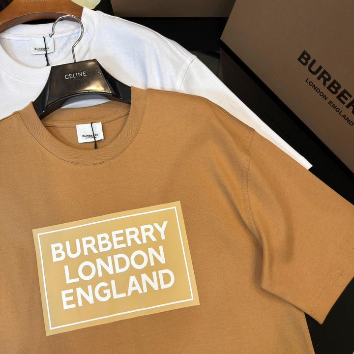 Burberry Brown &amp; Beige T-Shirt Without Collar