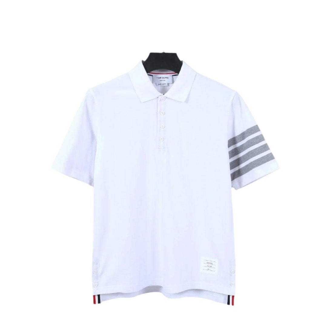 Thom Browne White T-Shirt with Collar