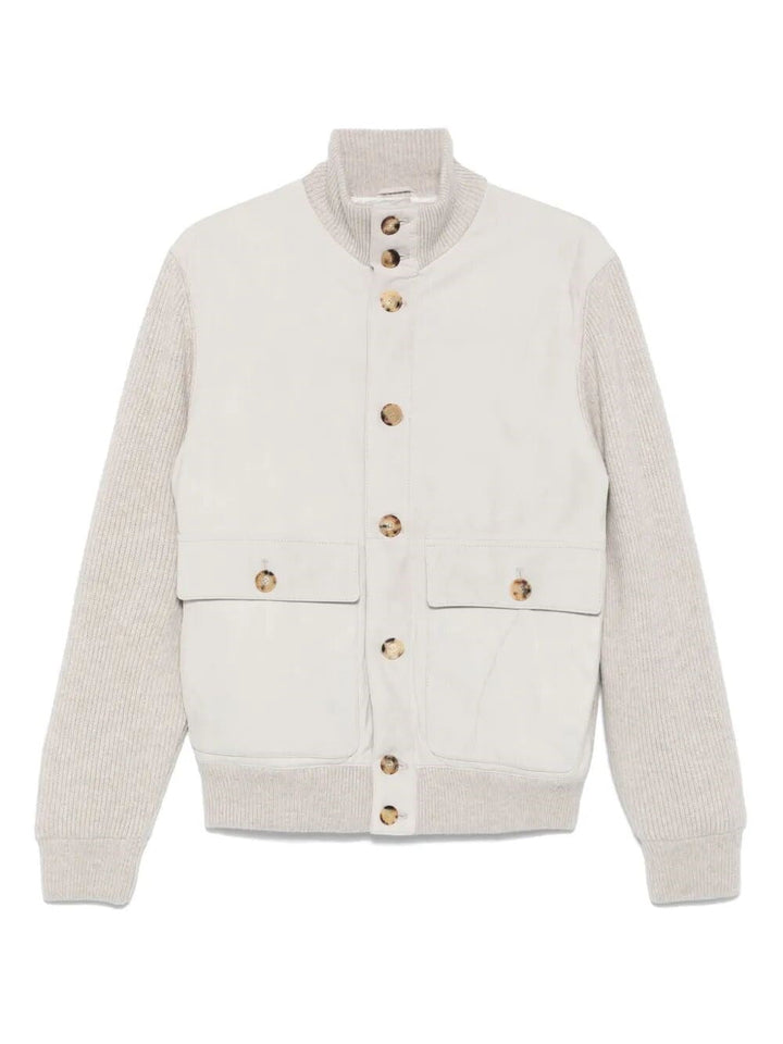 Brunello Cucinelli Men Padded Leather Jacket