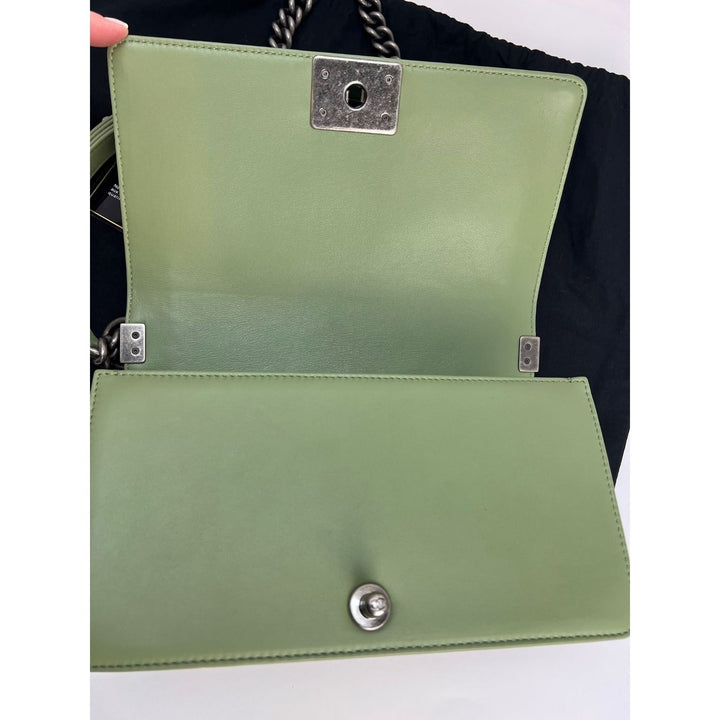 Chanel Medium Boy Flap light green calfskin bag – STORE 7994