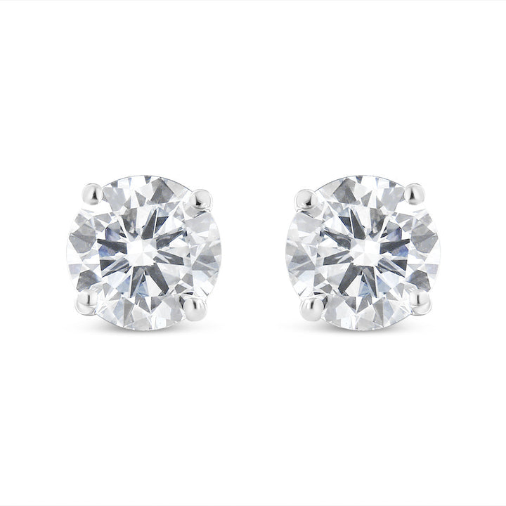 14K White Gold 5/8 Cttw Lab Grown Diamond 4-Prong Classic Stud Earrings (F-G Color, VS2-SI1 Clarity)