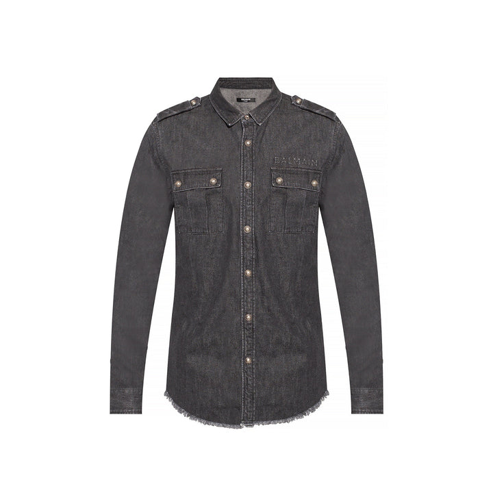 Balmain Cotton Denim Shirt Men