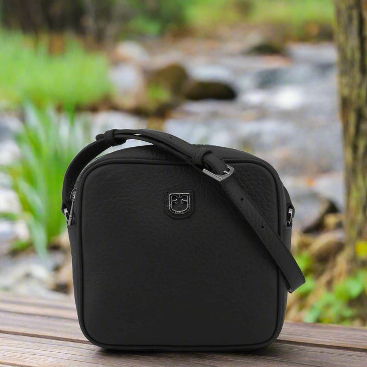 FURLA black leather Crossbody Bags