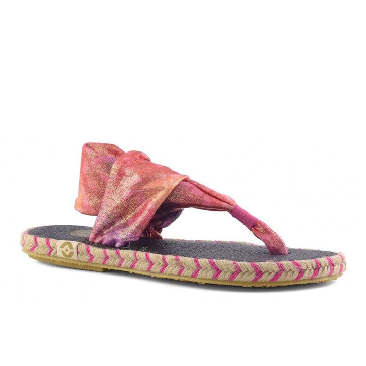 Nalho women's pink, yellow open toe fabric thong Sandals