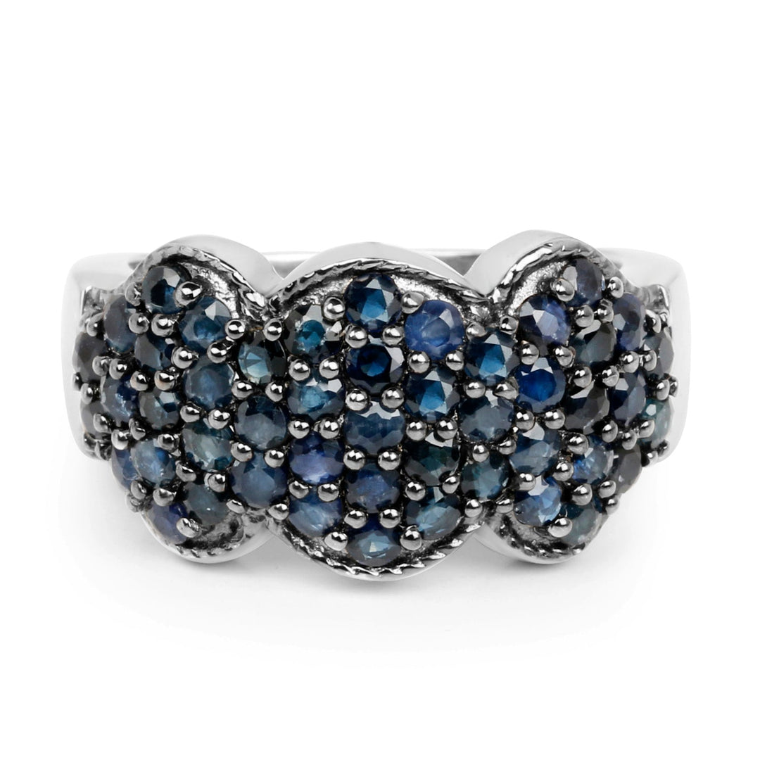 2.35 Carat Genuine Blue Sapphire .925 Sterling Silver Ring