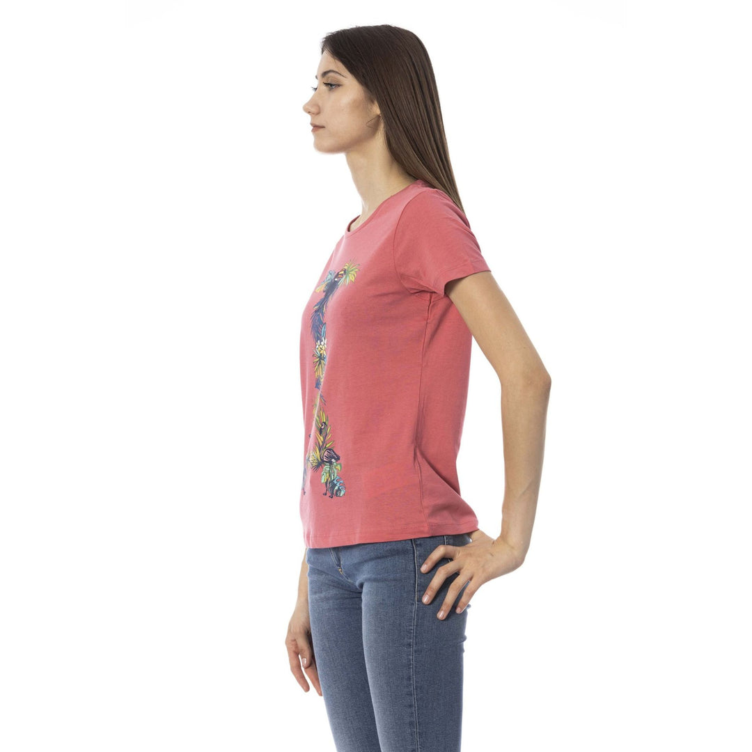 Trussardi Action women's pink graphic print T-shirts
