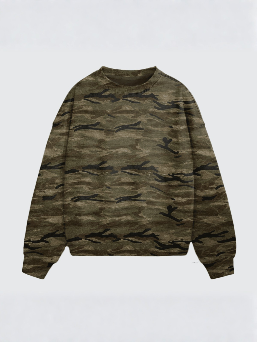 Camo Oversized Heavyweight Crewneck Sweatshirt