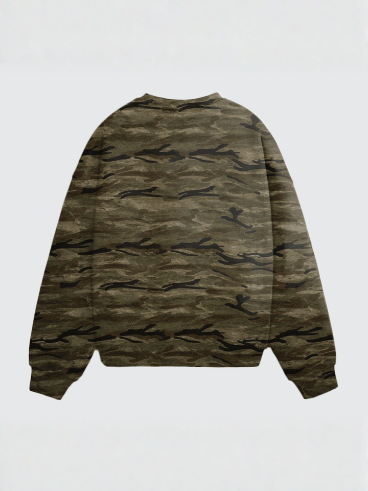Camo Oversized Heavyweight Crewneck Sweatshirt