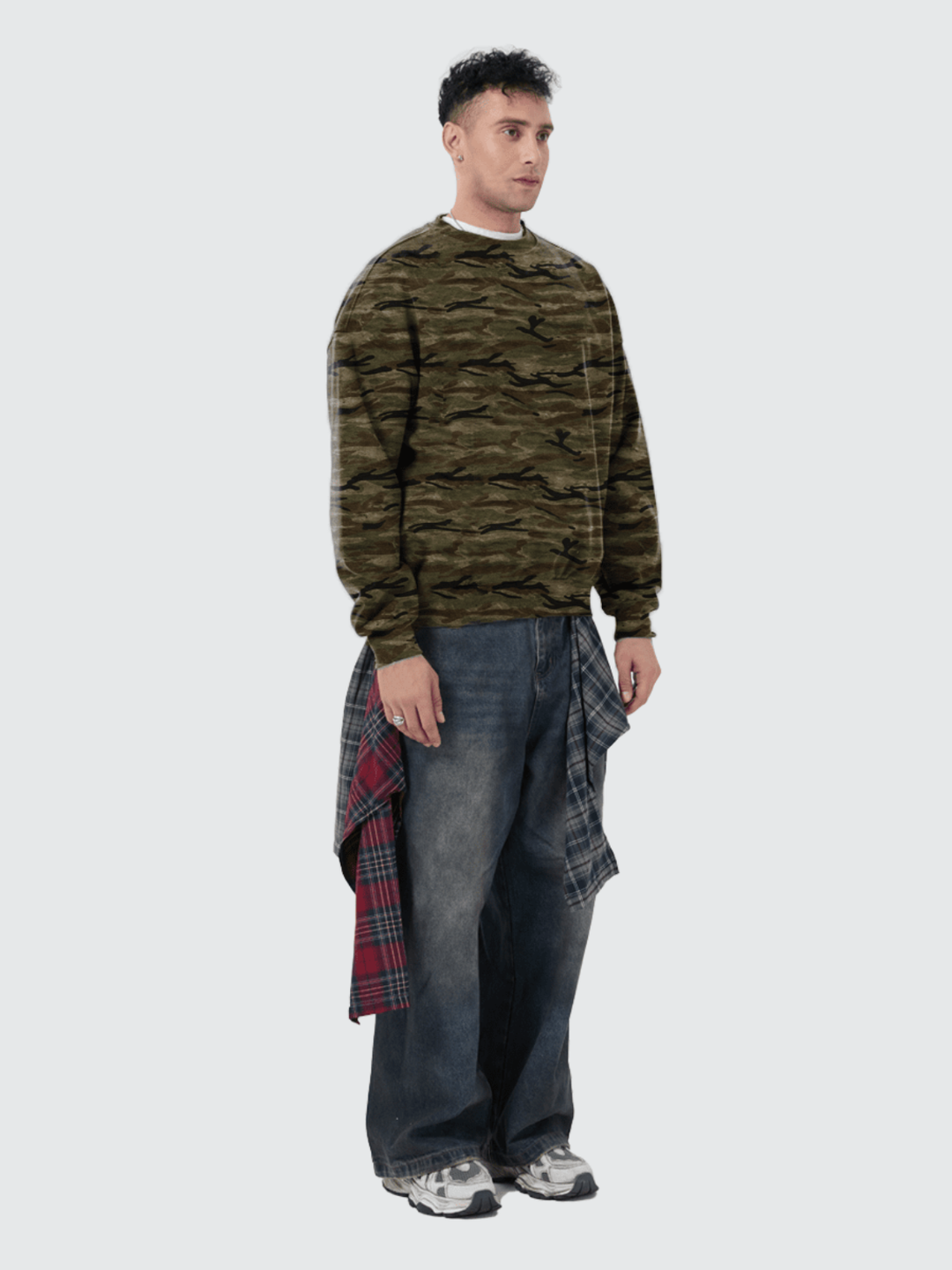 Camo Oversized Heavyweight Crewneck Sweatshirt