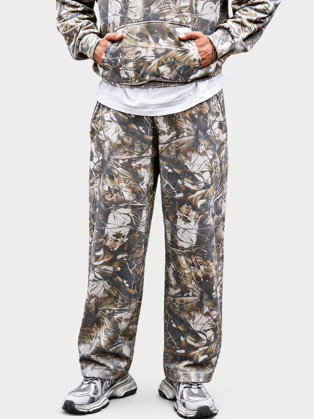 Camo Oversized Heavyweight French Terry Open-Hem Sweatpants