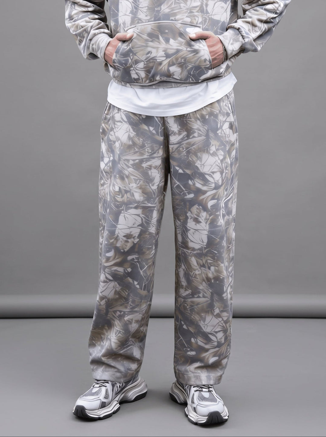 Camo Oversized Heavyweight French Terry Open-Hem Sweatpants