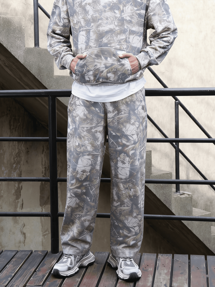 Camo Oversized Heavyweight French Terry Open-Hem Sweatpants