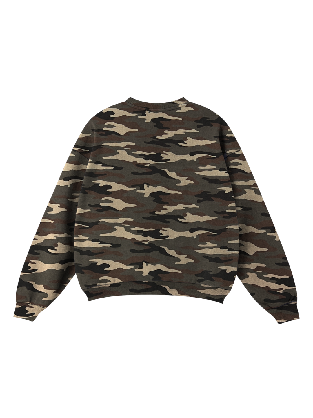 Camo Print Oversized Crewneck Sweatshirt