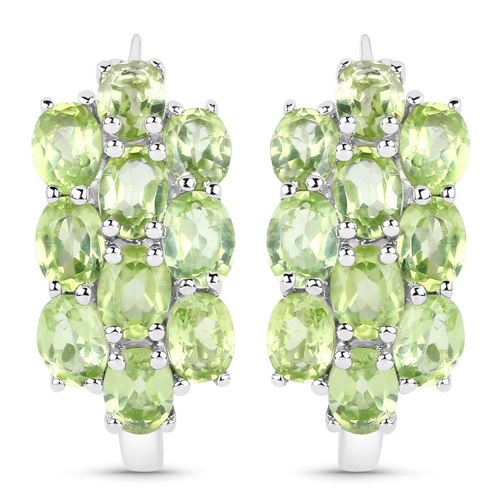 8.84 Carat Genuine Peridot .925 Sterling Silver 3 Piece Jewelry Set (Ring, Earrings, and Pendant w/ Chain)