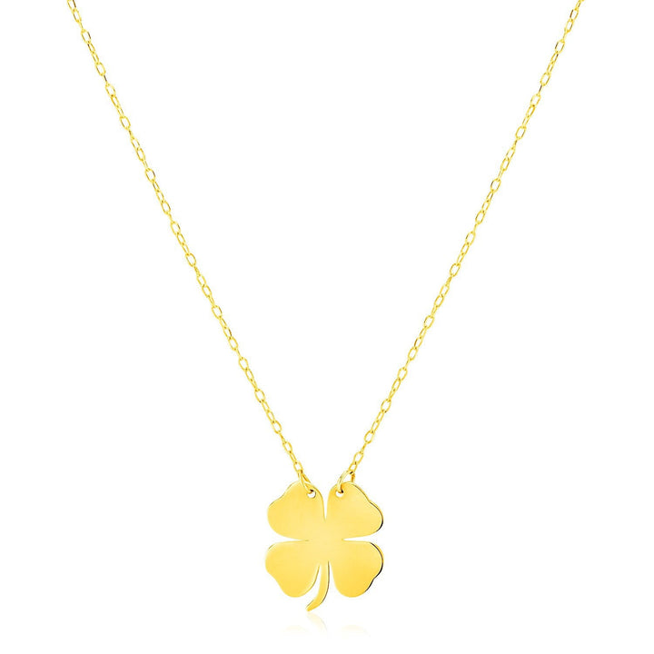 14K Yellow Gold Four Leaf Clover Necklace