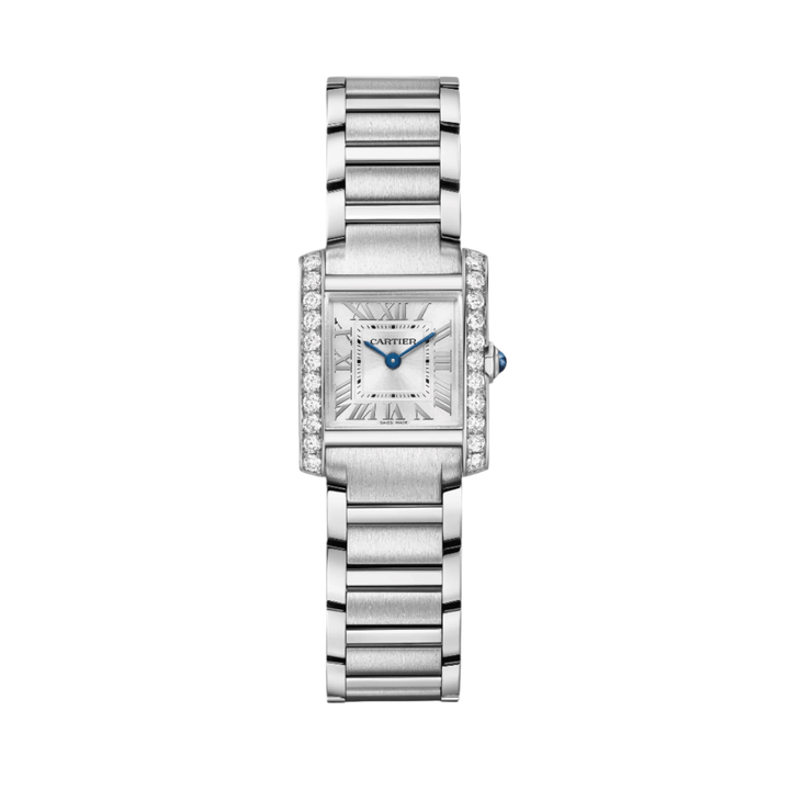 Cartier Tank Française Watch, Small Model, Quartz Movement, Steel, Diamonds
