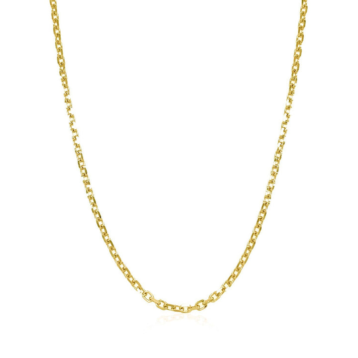 14k Yellow Gold Diamond Cut Cable Link Chain 1.8mm