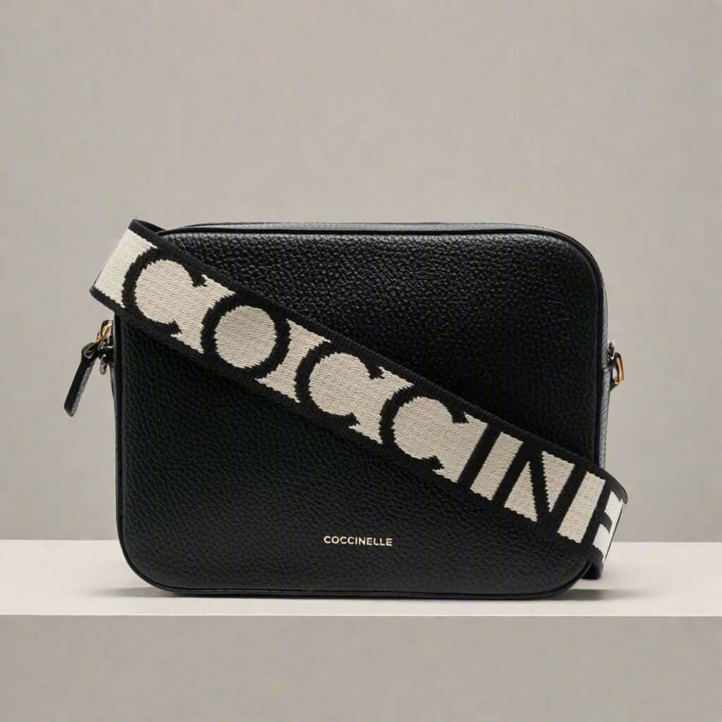 Coccinelle women's black leather Crossbody Bags