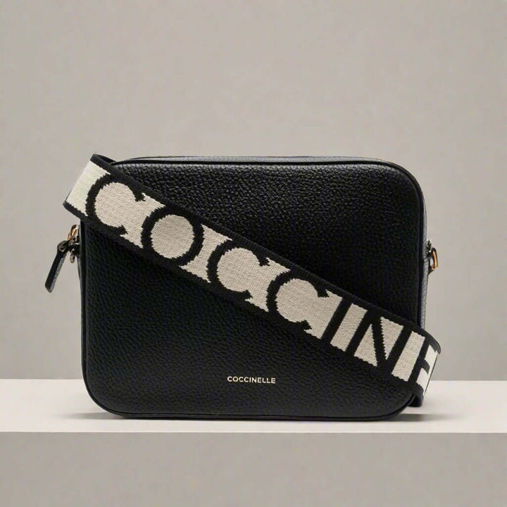 Coccinelle women's black leather Crossbody Bags