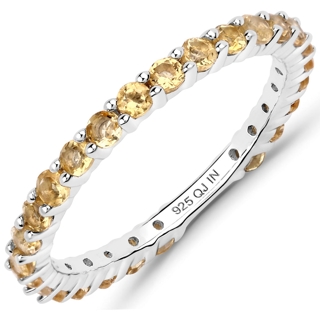 0.81 Carat Genuine Citrine .925 Sterling Silver Ring