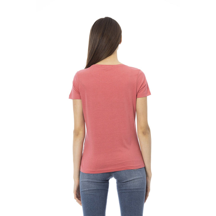 Trussardi Action women's pink graphic print T-shirts