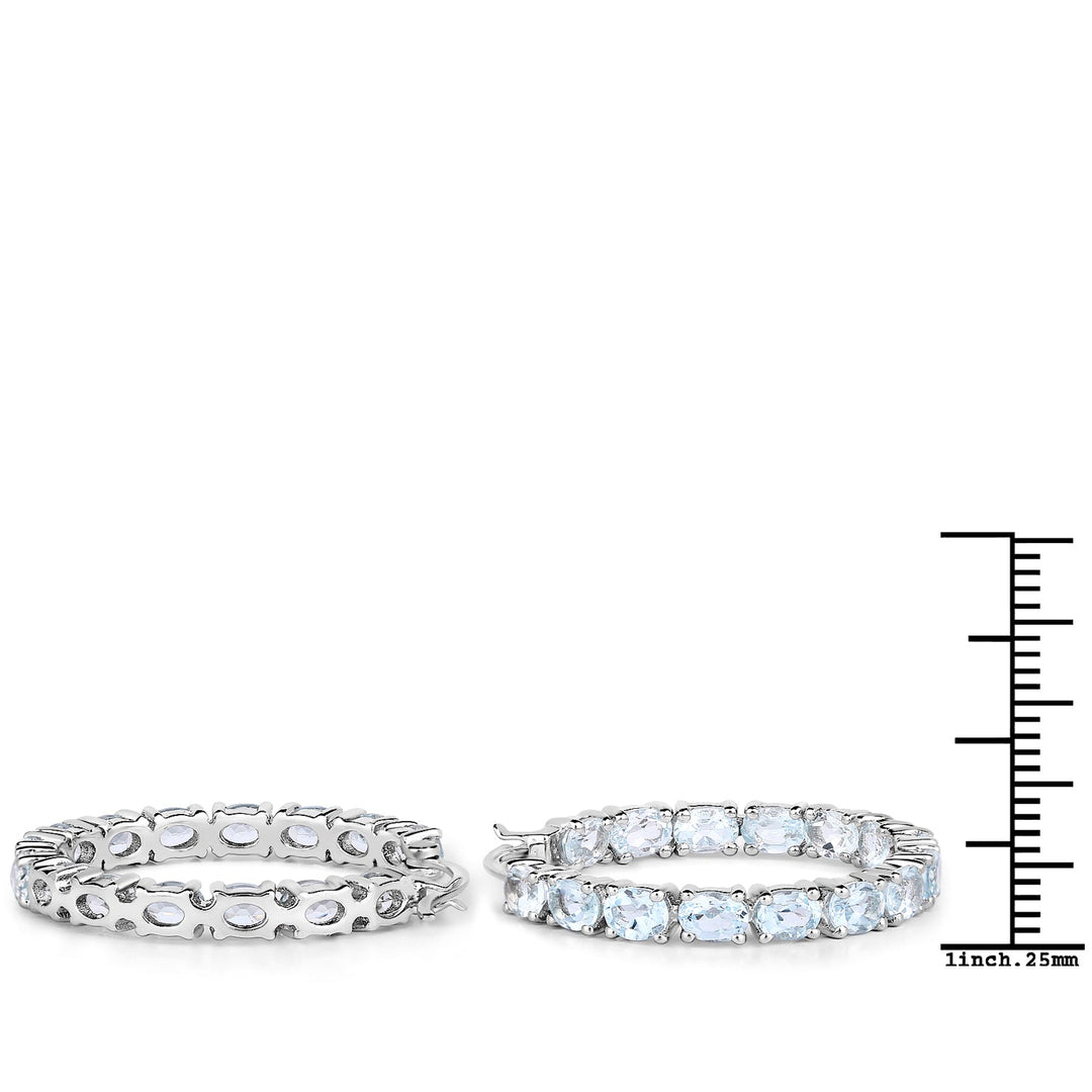 5.70 Carat Genuine Blue Topaz .925 Sterling Silver Earrings