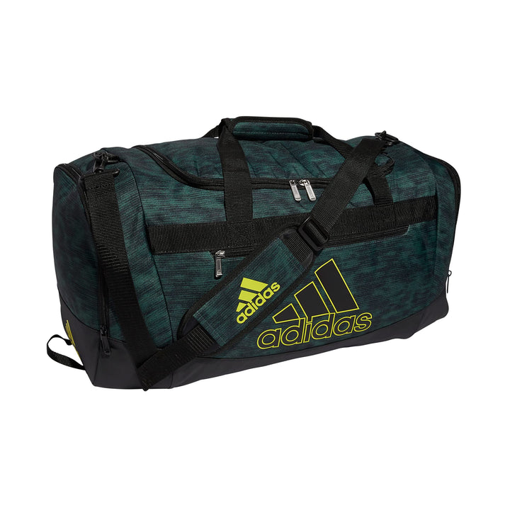adidas Unisex Adult Defender 4.0 Duffel Bag Discontinued Static Wash Green Oxide/Black/Impact Yellow One Size