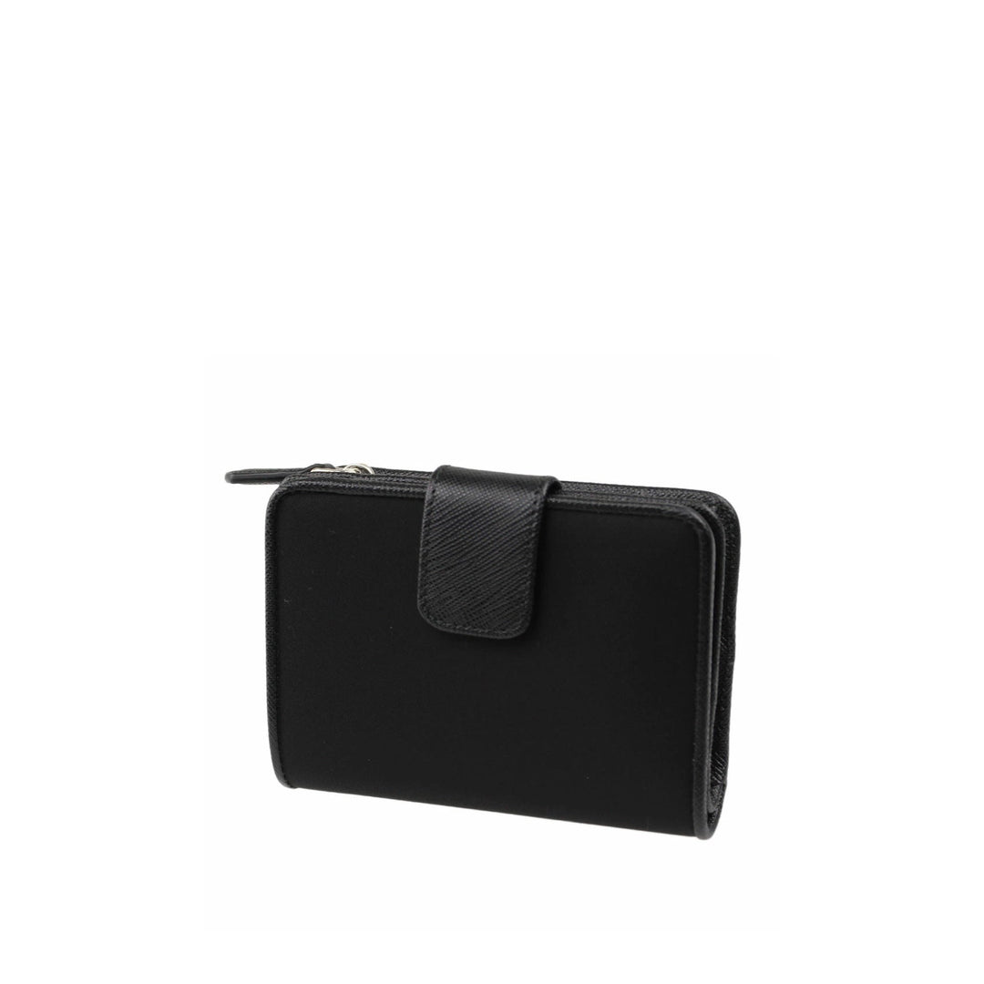 Prada Nylon And Leather French Wallet Women