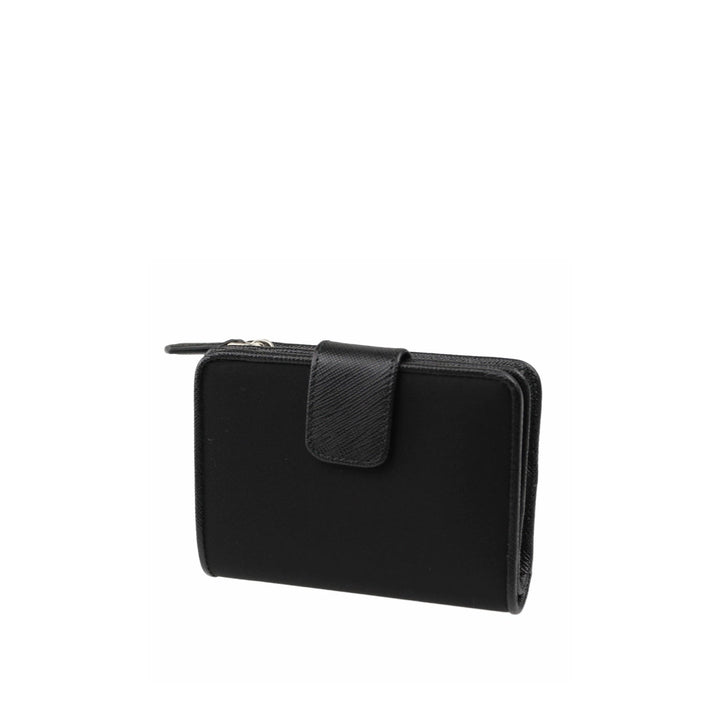 Prada Nylon And Leather French Wallet Women