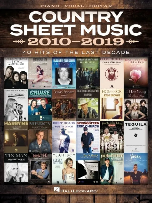 Country Sheet Music 2010-2019: Piano/Vocal/Guitar Songbook - Paperback