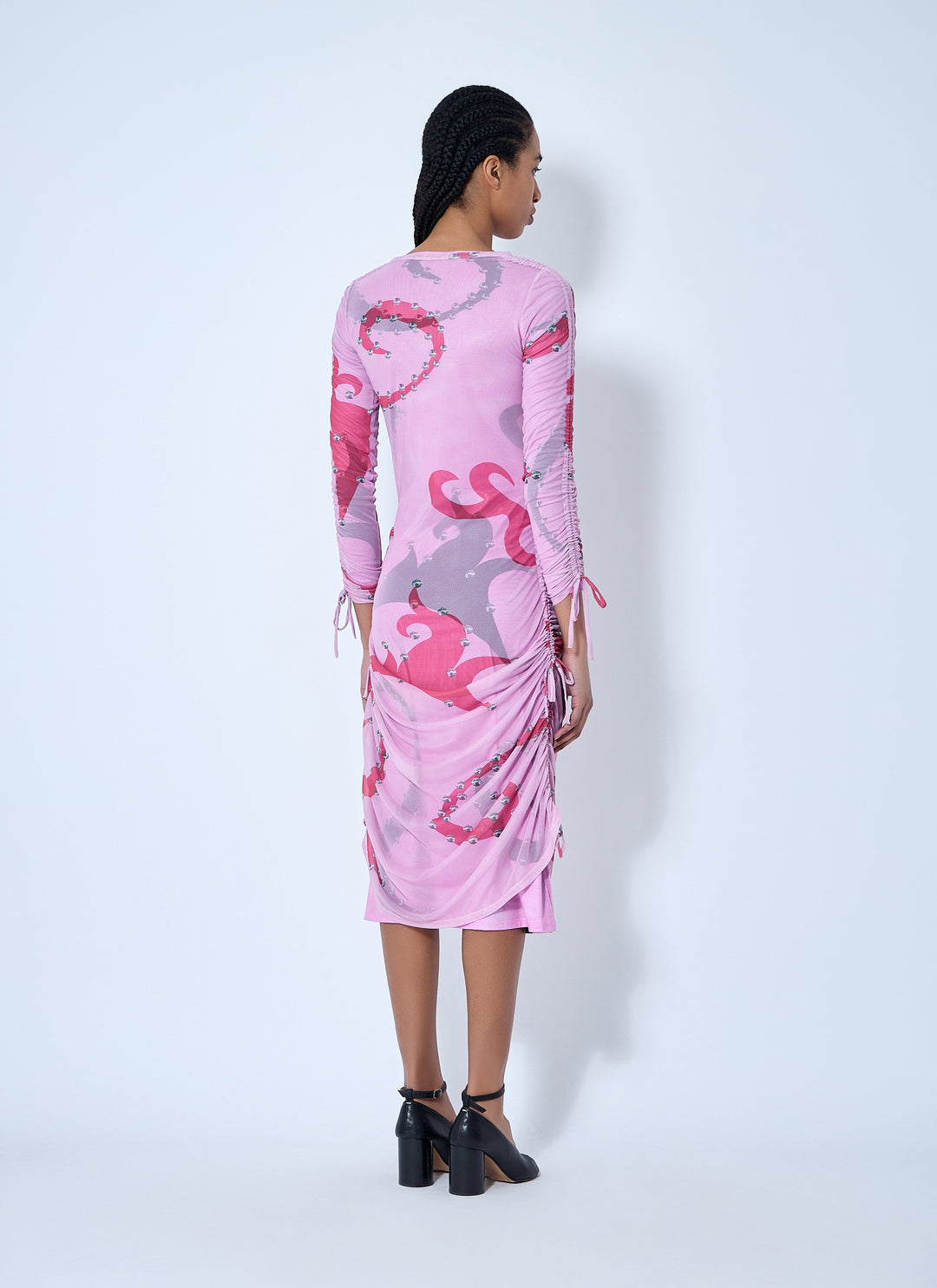 Chopova Lowena Women Ruched Printed Mesh Dress