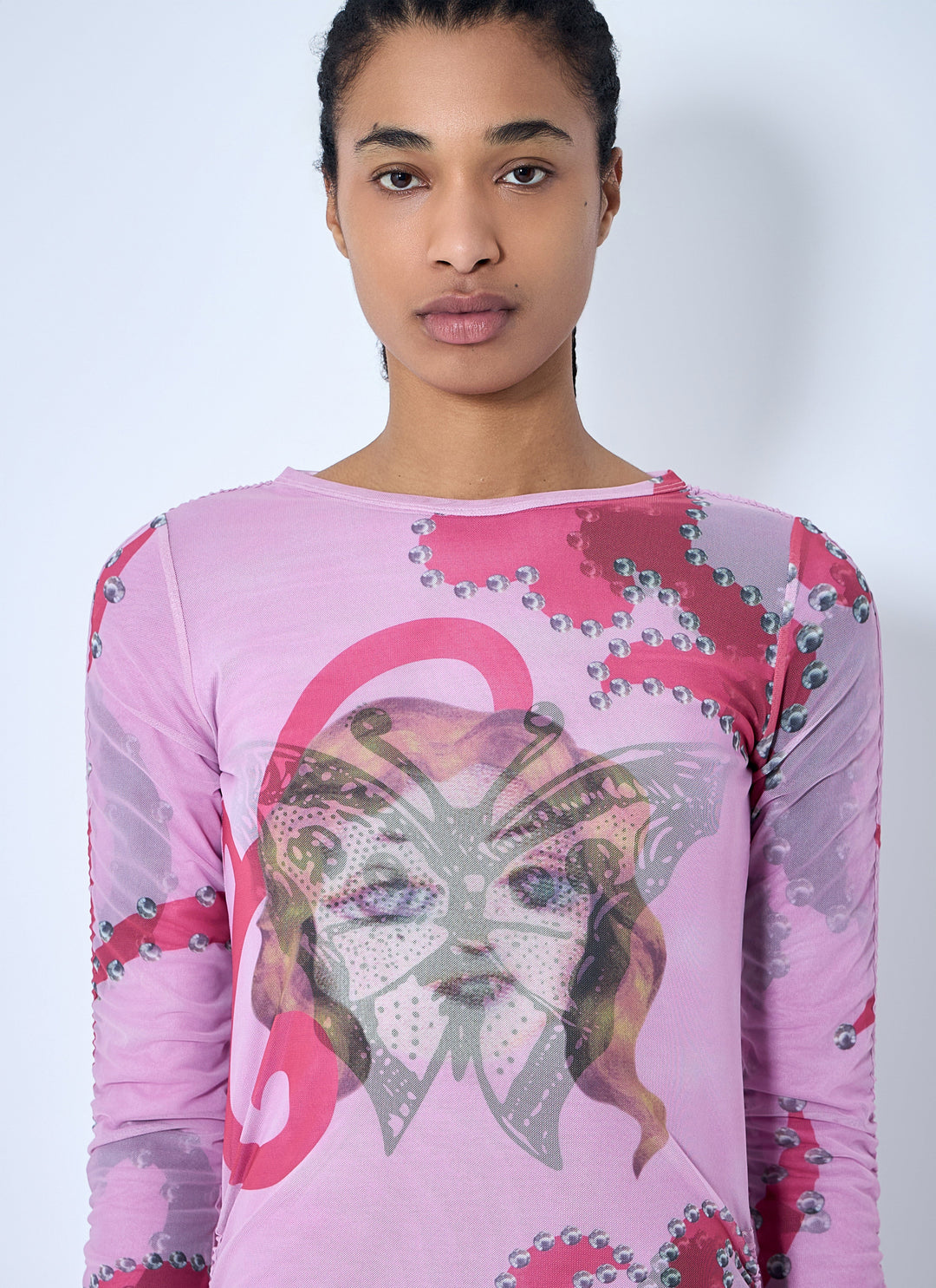 Chopova Lowena Women Ruched Printed Mesh Dress