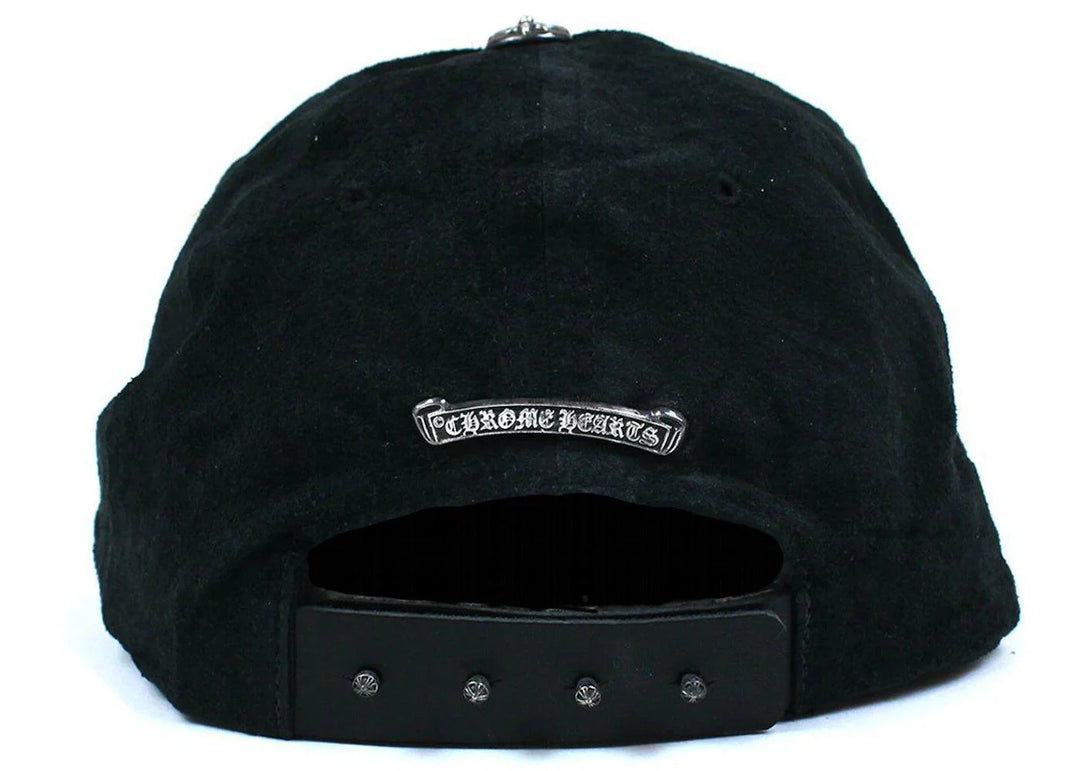 Chrome Hearts 5 Panel Suede Dagger Baseball Cap Black