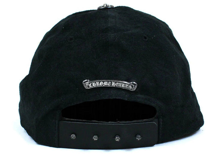 Chrome Hearts 5 Panel Suede Dagger Baseball Cap Black