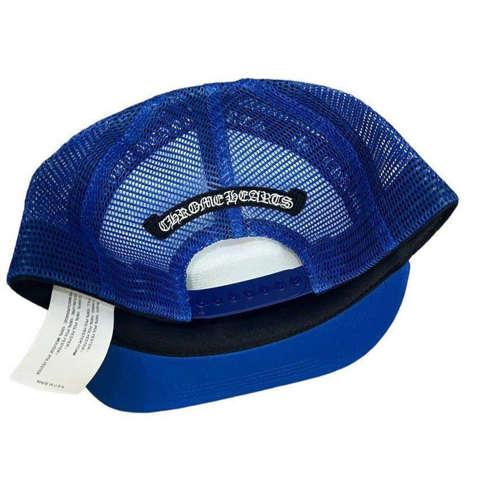 Chrome Hearts Cemetery Cross Trucker Hat Blue / White