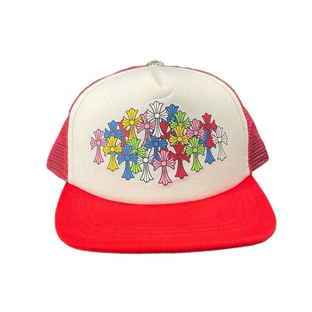 Chrome Hearts Cemetery Cross Trucker Hat Red / White