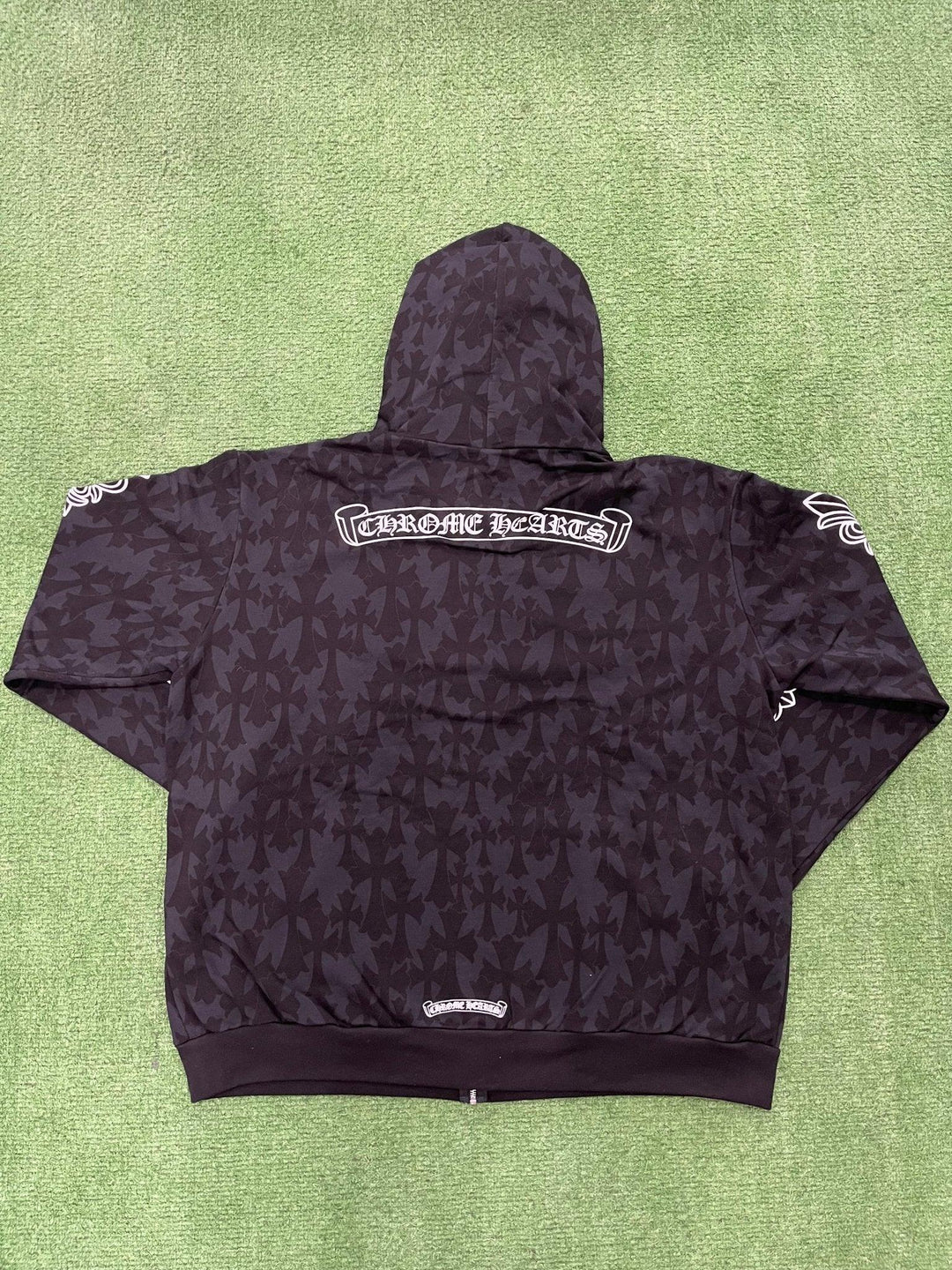 Chrome Hearts Cemetery Cross Zip-Up Hoodie Black