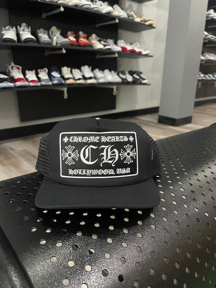 Chrome Hearts CH Hollywood Trucker Hat Black