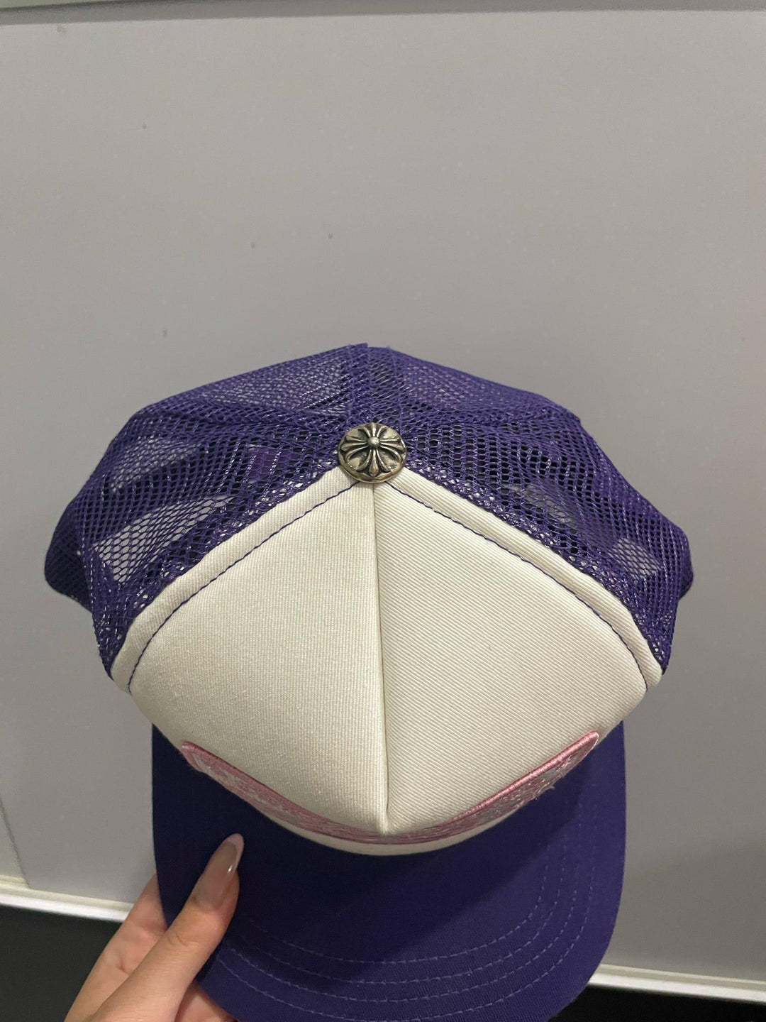 Chrome Hearts CH Hollywood Trucker Hat Purple / White / Pink