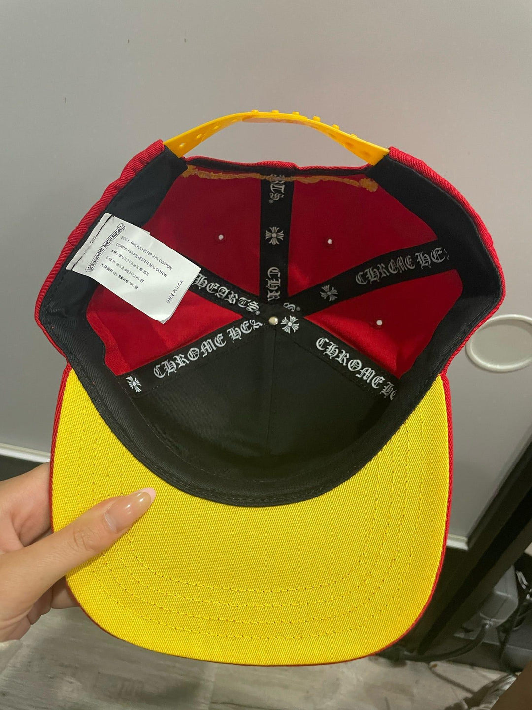 Chrome Hearts CH Silver Button Hat Red / Yellow
