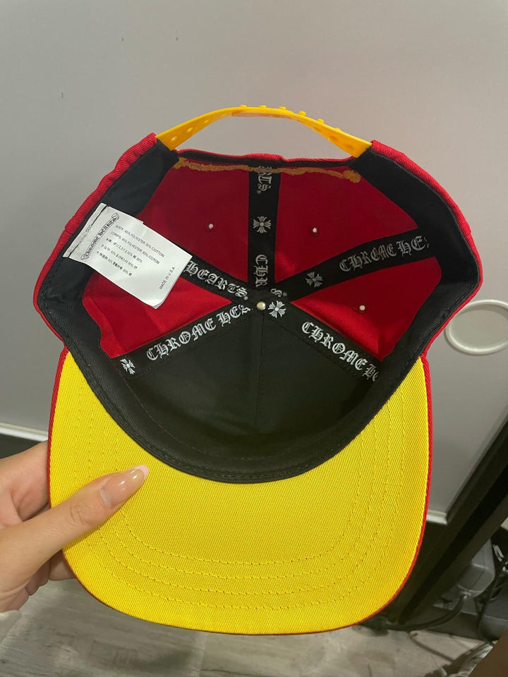 Chrome Hearts CH Silver Button Hat Red / Yellow