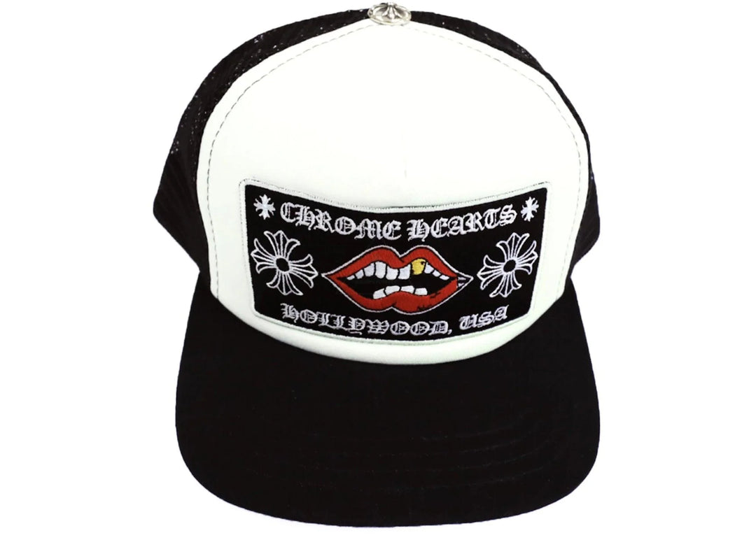 Chrome Hearts Chomper Hollywood Trucker Hat Black / White